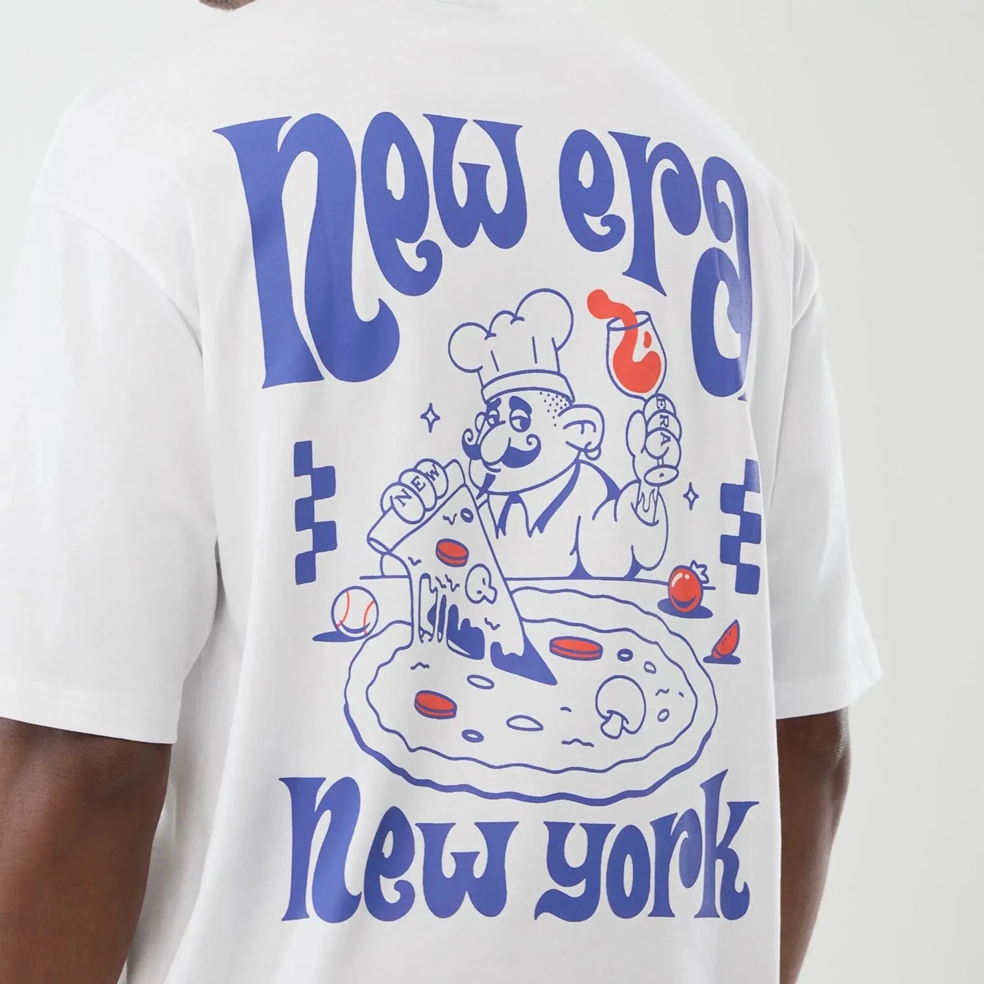 T-shirt Oversize Pizza - Blanc