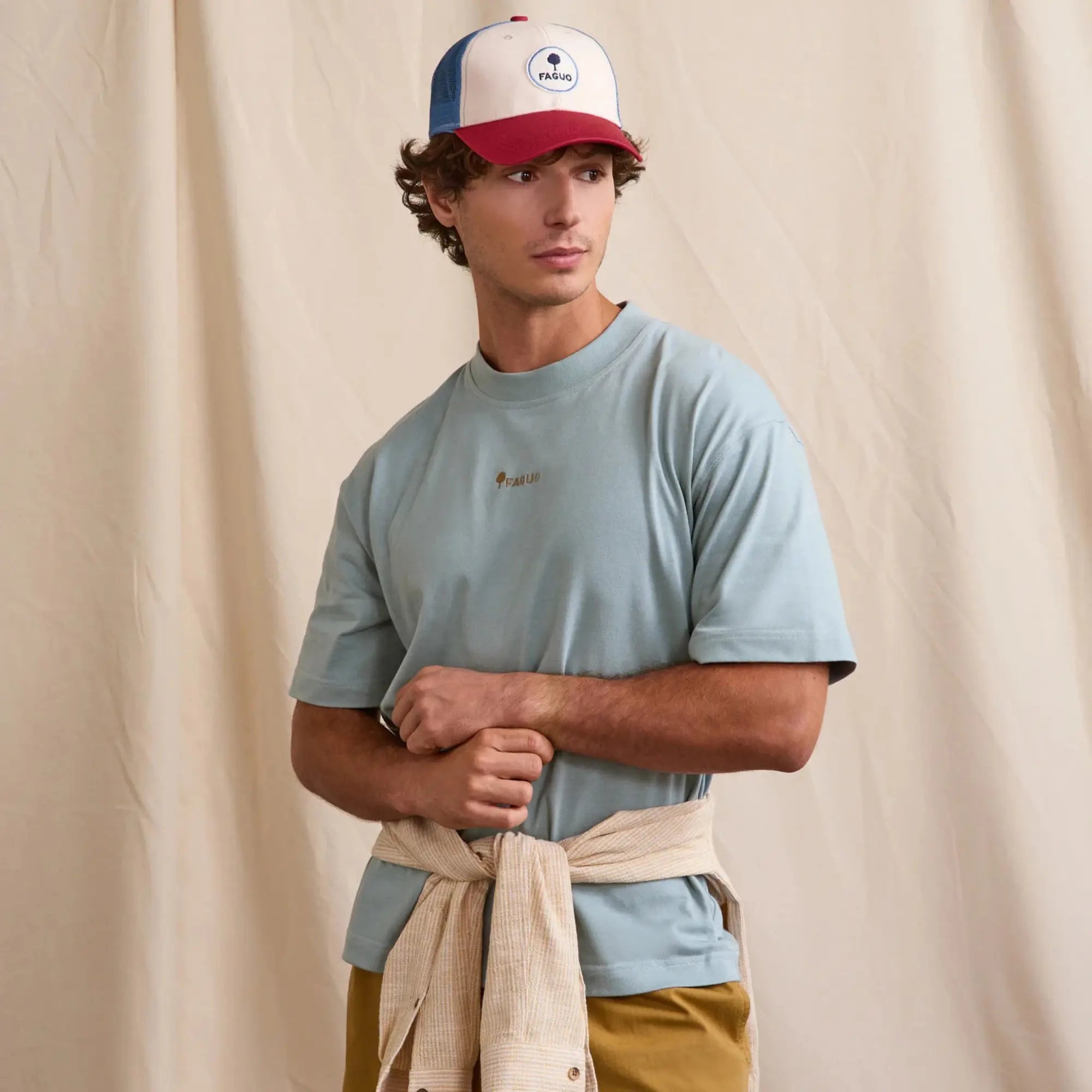 T-shirt Oversize Yellowstone Bleu - Faguo - détail 2