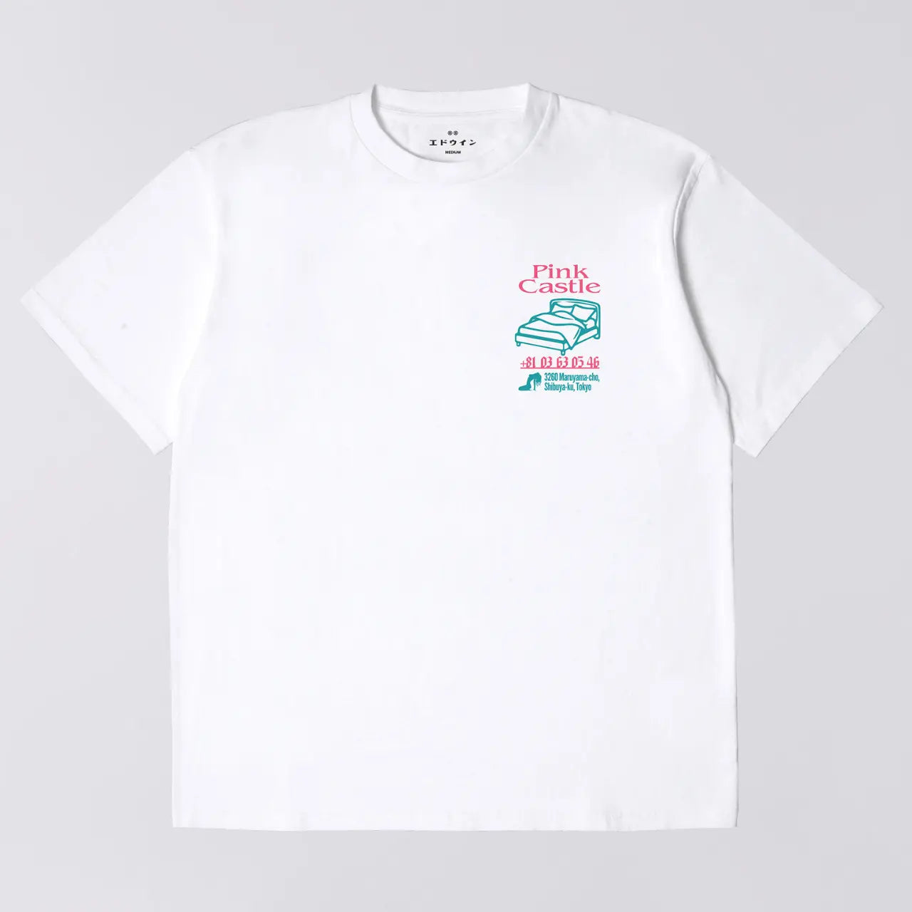 T-shirt Pink Castle Blanc - Edwin