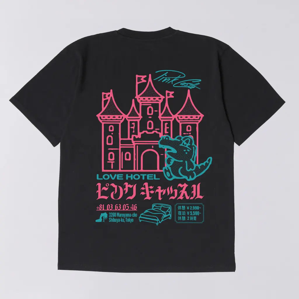 T-shirt Pink Castle Noir - Edwin