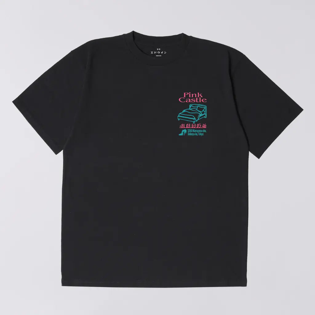 T-shirt Pink Castle Noir - Edwin - détail 2
