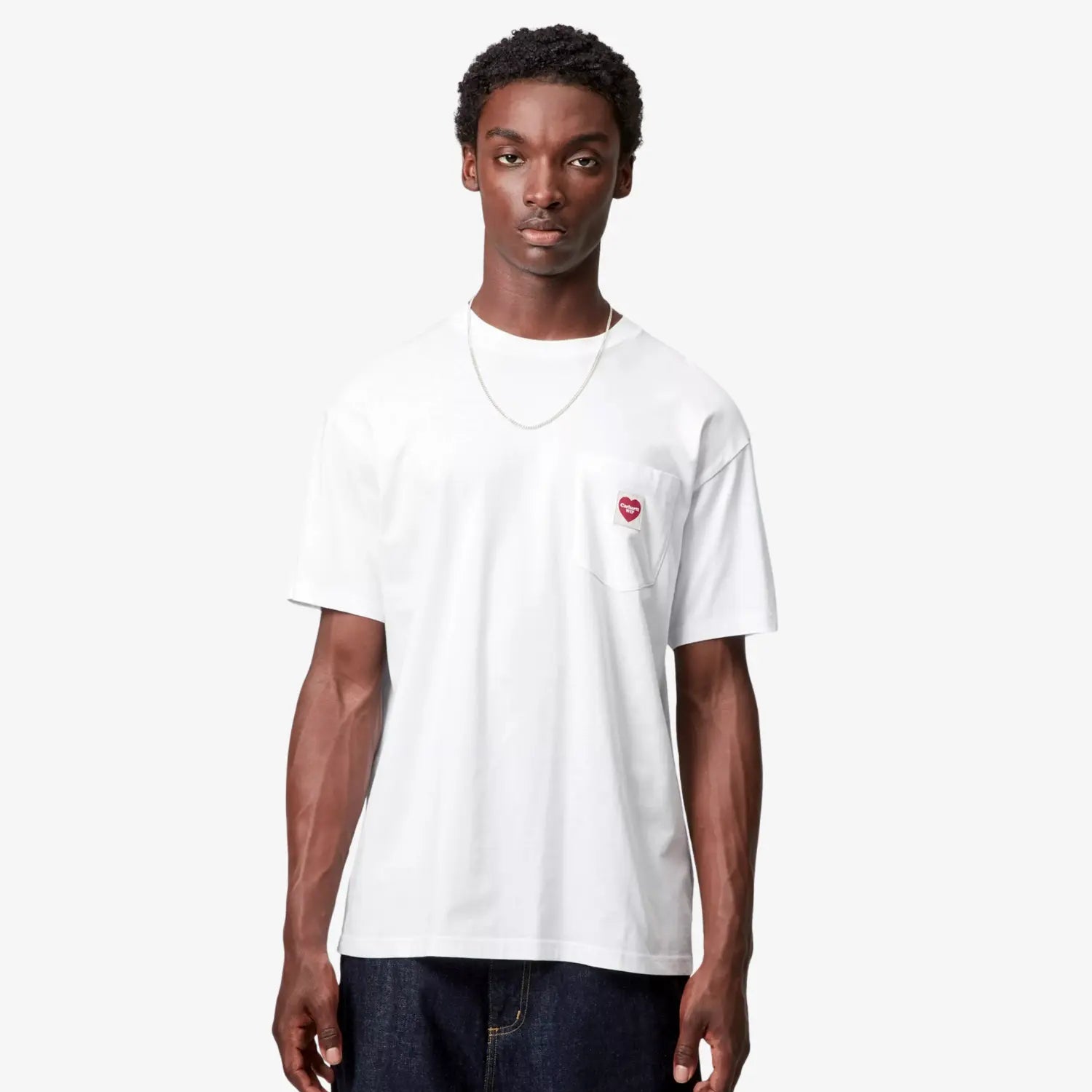 T-shirt Pocket Heart White / Red - Carhartt WIP - détail 2