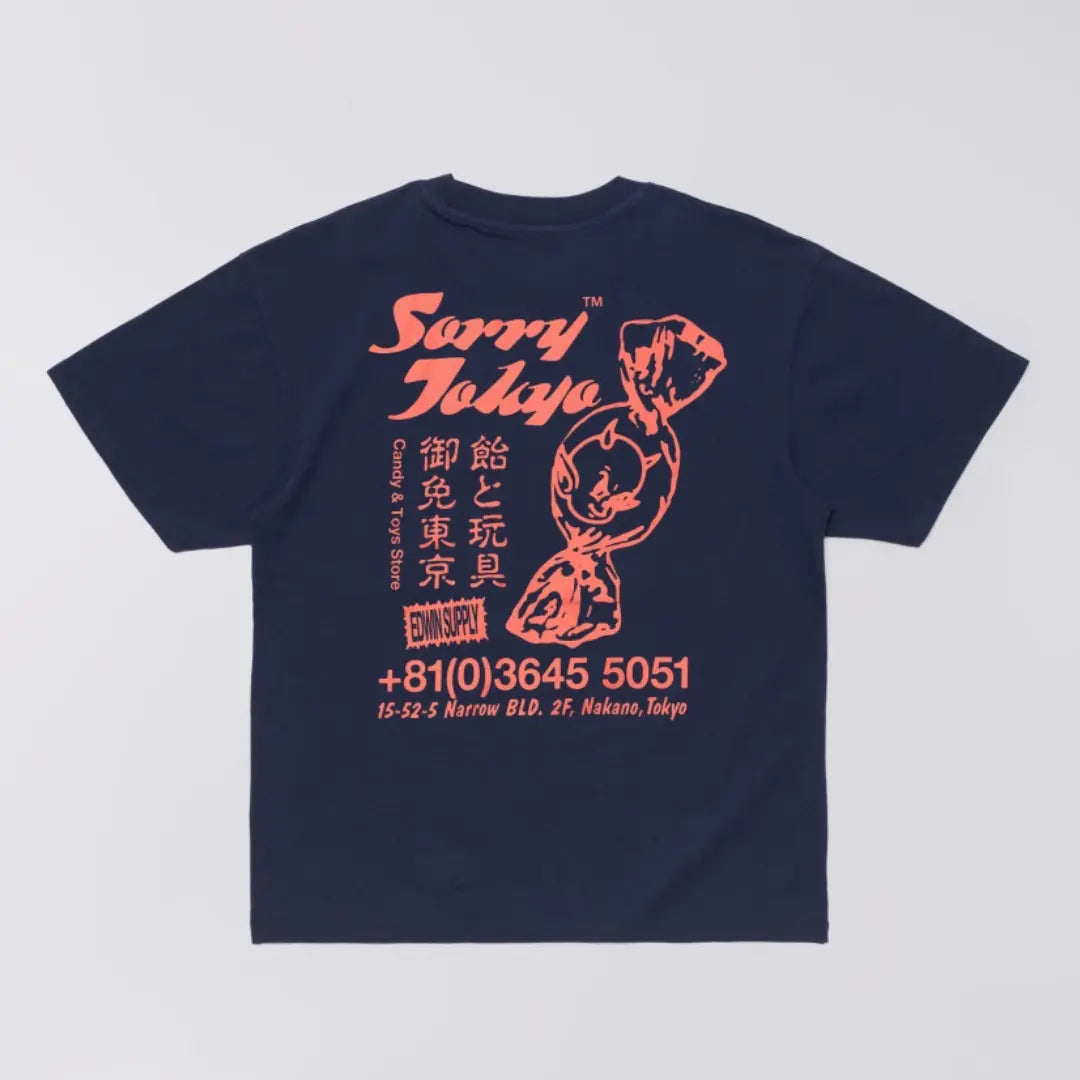 T-shirt Sorry Tokyo Maritime Blue - Edwin - détail 2