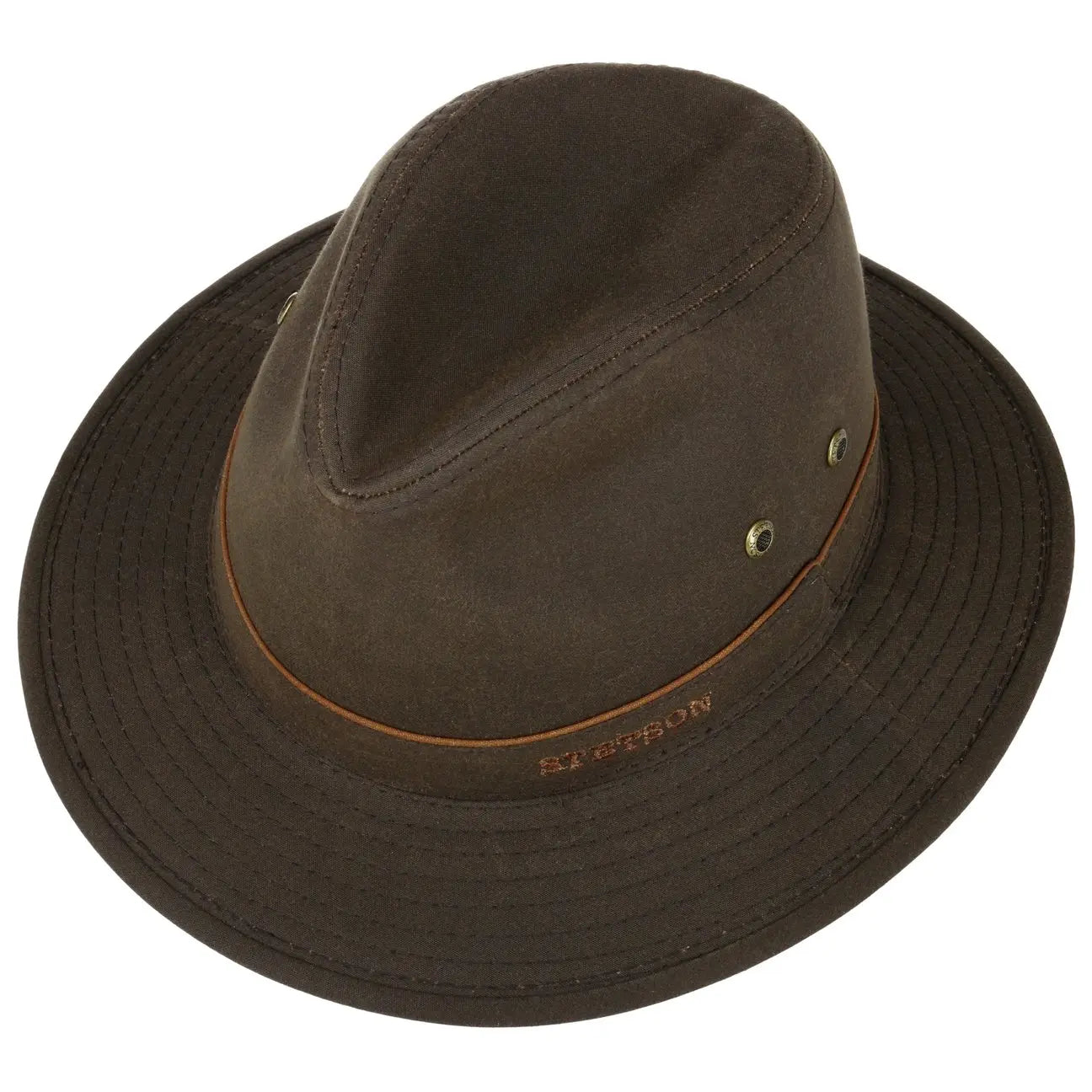 Traveller Waxed Cotton - Marron Foncé - Stetson - détail 2