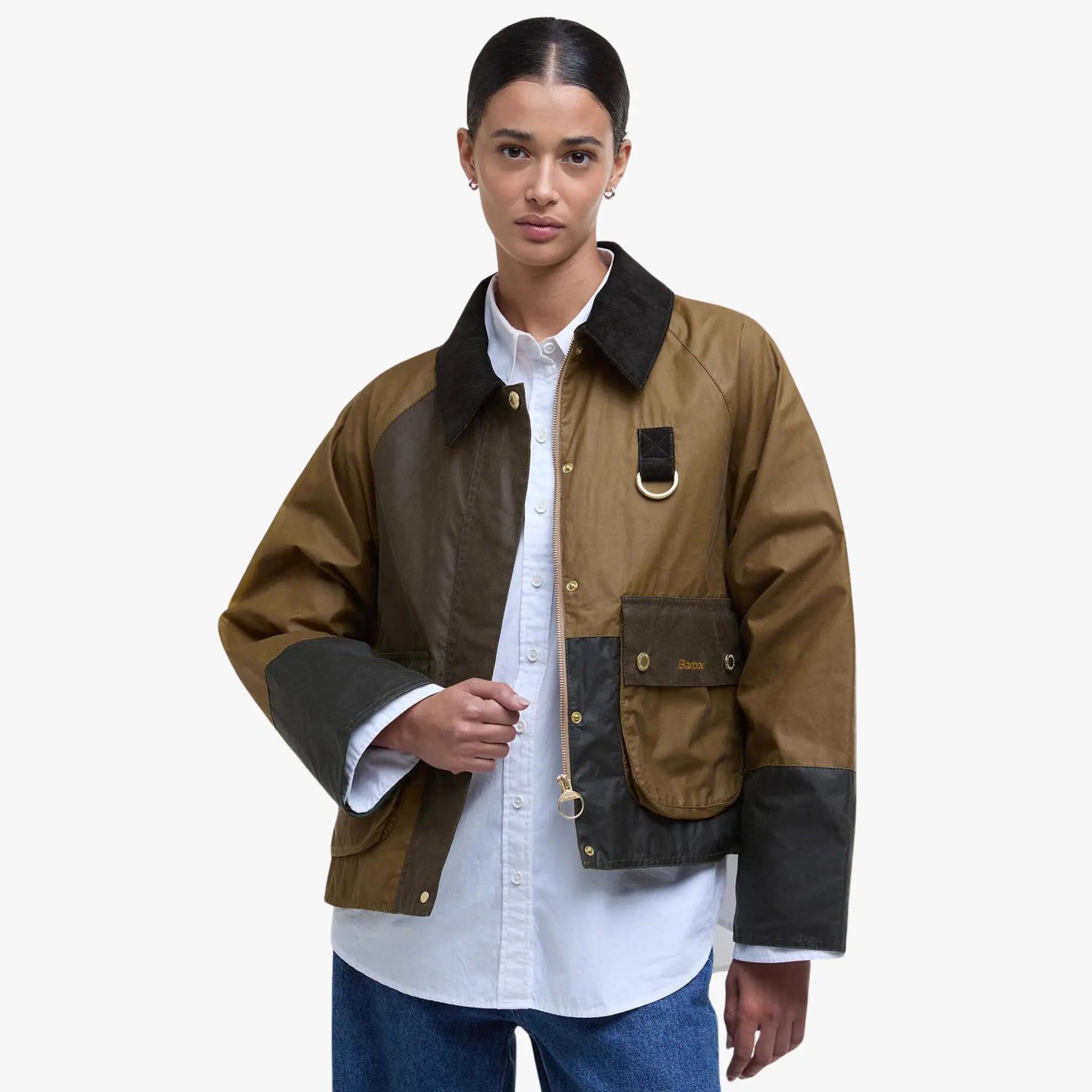 Veste Alma - Sand et Archive Olive - Barbour - détail 2
