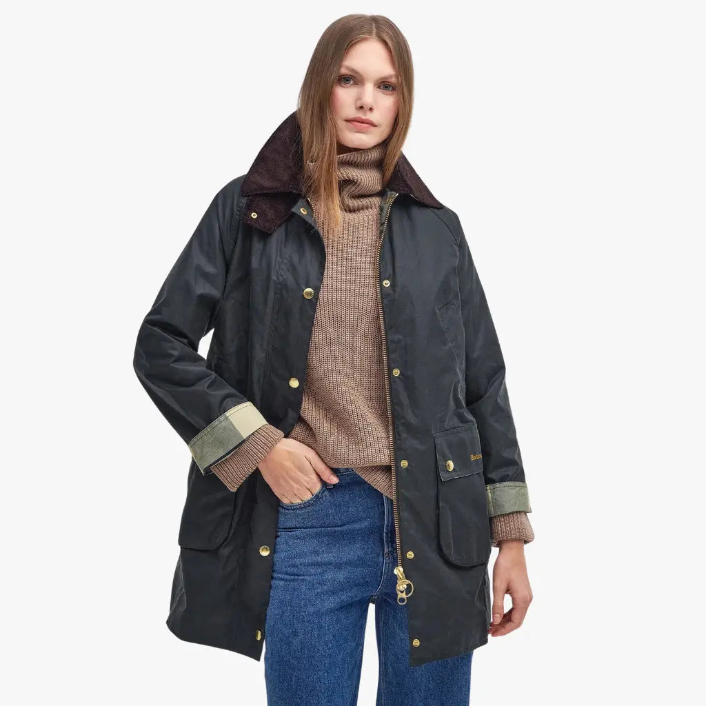 Veste Long Beadnell Sage - Barbour - détail 2