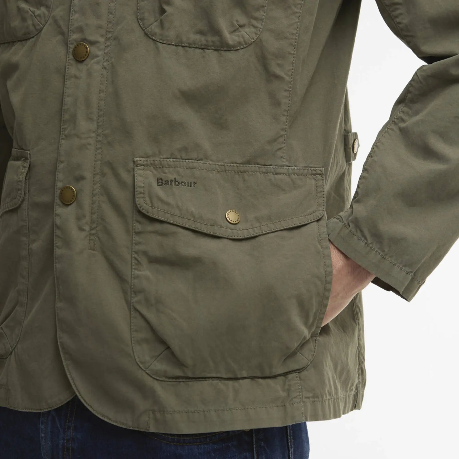 Veste Ogston Casual - Dusty Olive - Barbour - détail 6