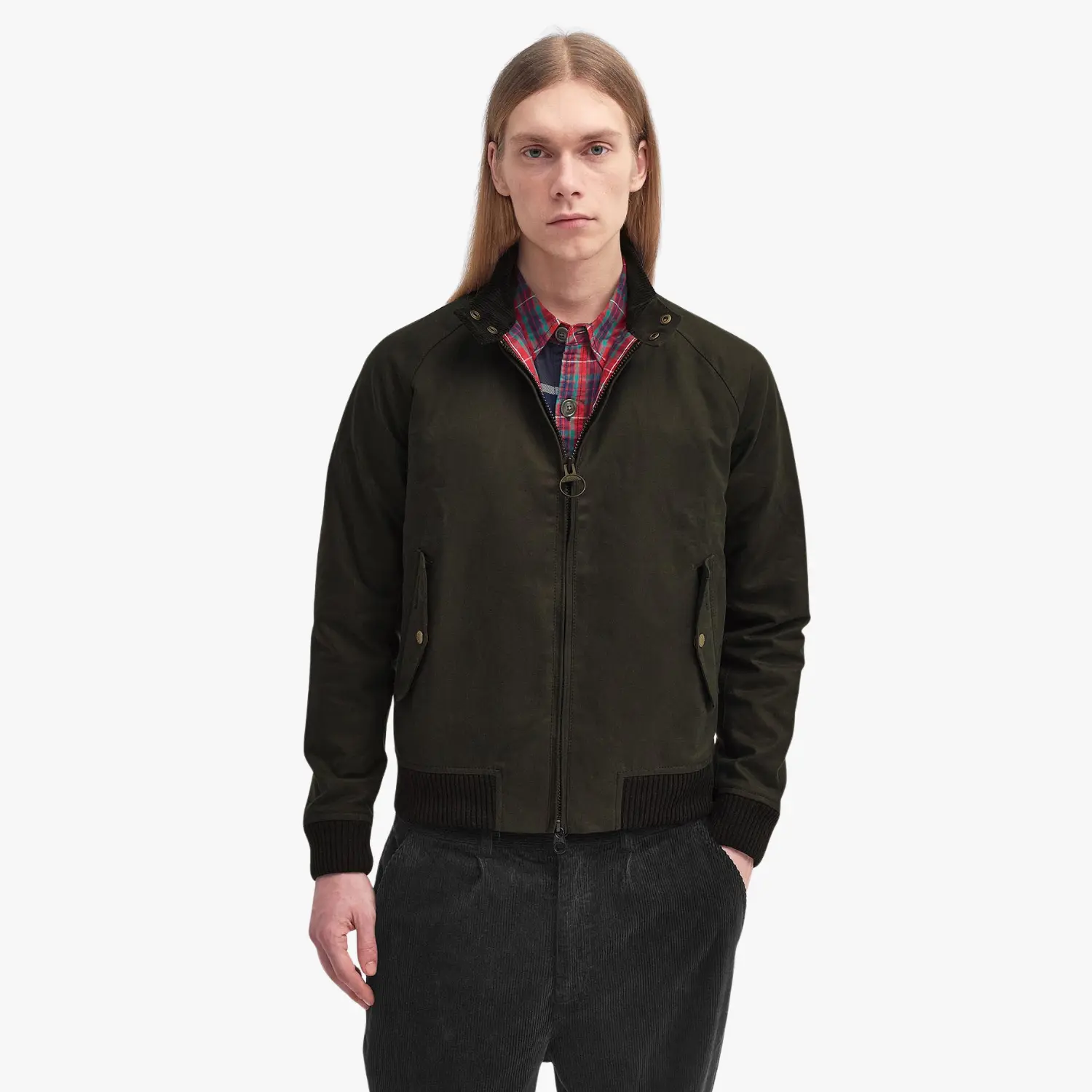 Veste Wax Porton - Olive - Barbour X Baracuta - détail 2