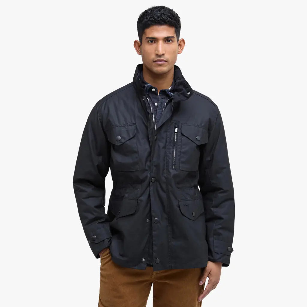Veste Wax Sapper Noir - Barbour - détail 2