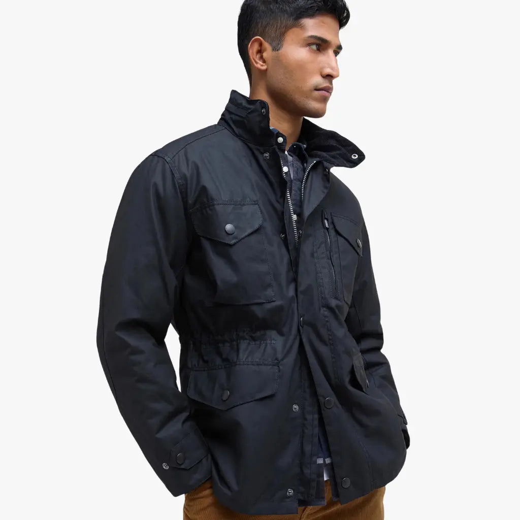 Veste Wax Sapper Noir - Barbour - détail 4