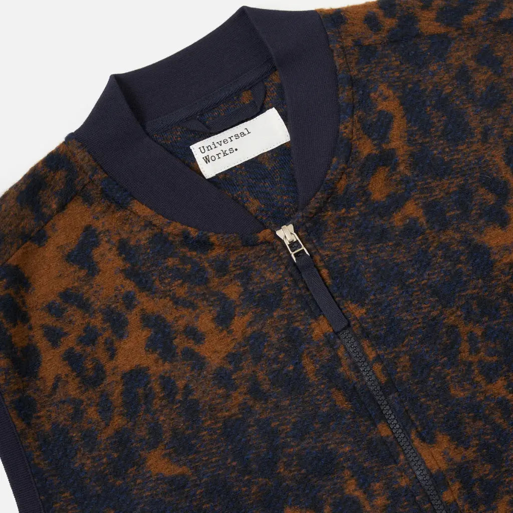 Zip Waistcoat - Night Léopard - Universal Works - détail 2