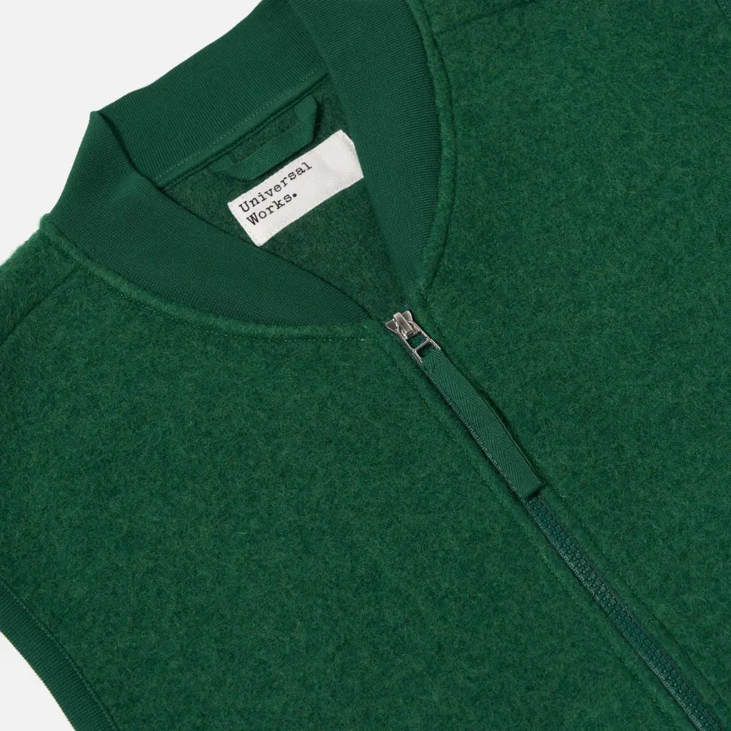 Zip Waistcoat - Green - Universal Works - détail 2