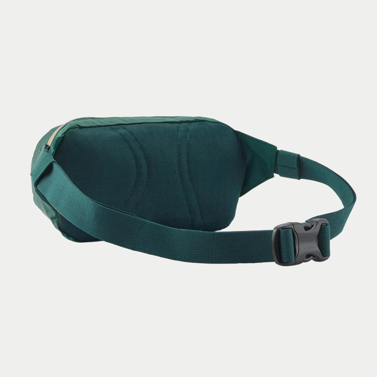 Dos de la banane Terravia Cascade Green, panneau matelassé et boucle clipsable sur sangle vert sapin