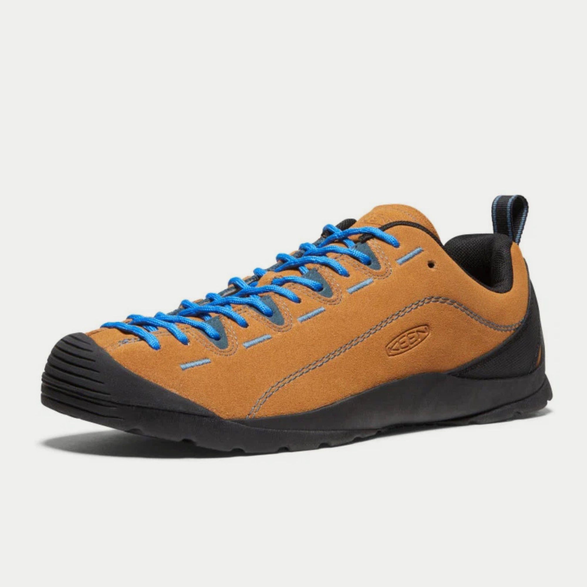 Baskets Jasper Cathay Spice & Orion Blue KEEN - trois quarts avant gauche, pare-pierres noir strié