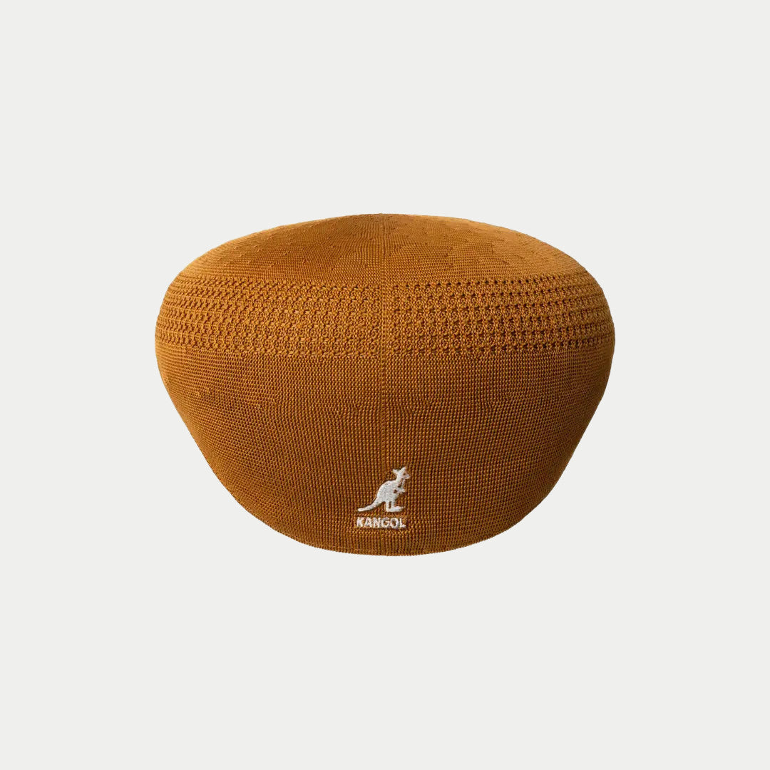 Arrière de la 504 Tropic Ventair ocre, rangs ajourés du tricot et kangourou brodé blanc