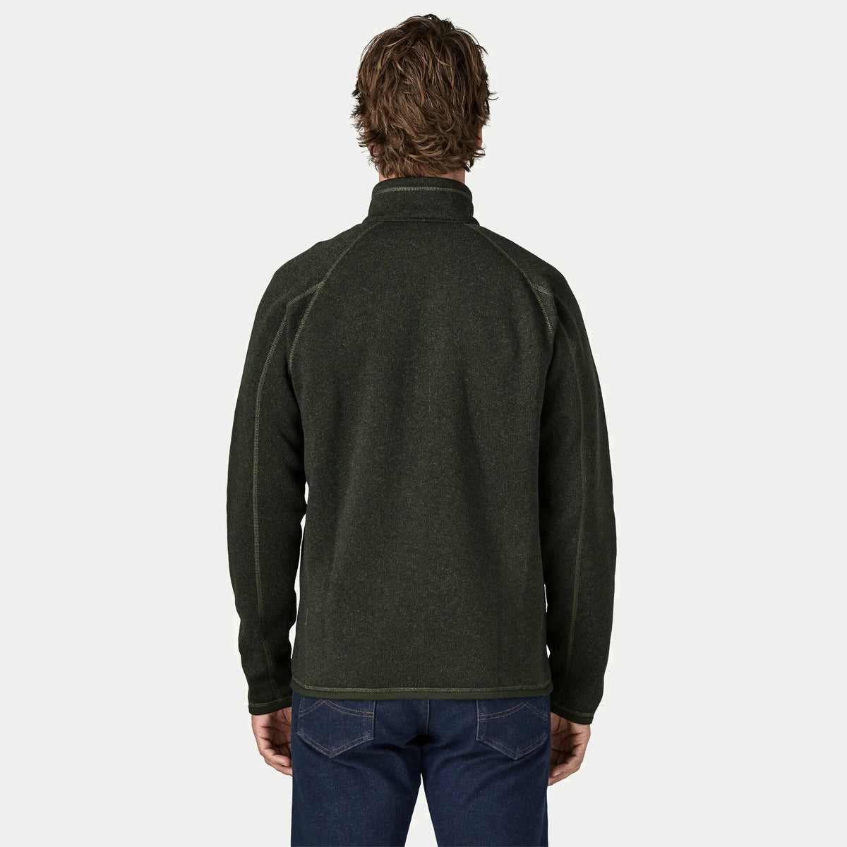 Polaire Better Sweater Old Growth Green Patagonia vue de dos, découpes raglan et bas bordé