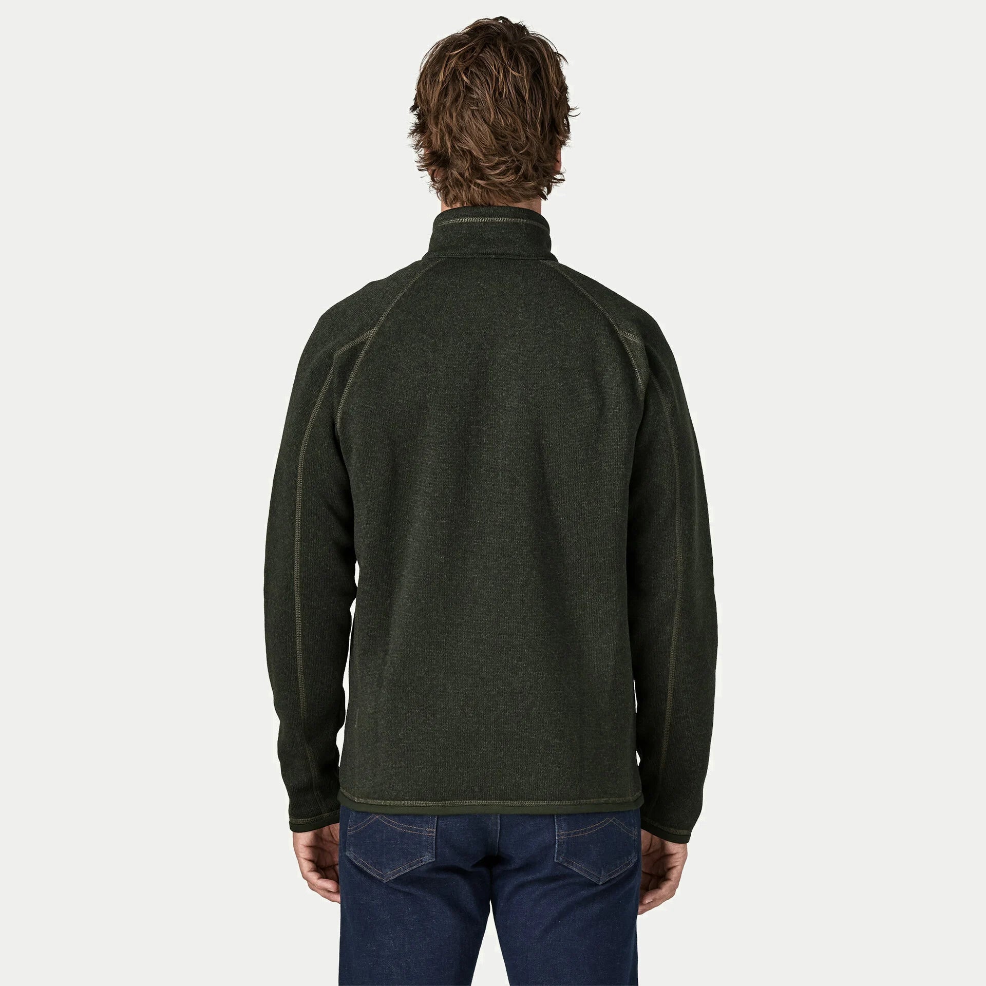 Polaire Better Sweater Old Growth Green Patagonia vue de dos, découpes raglan et bas bordé