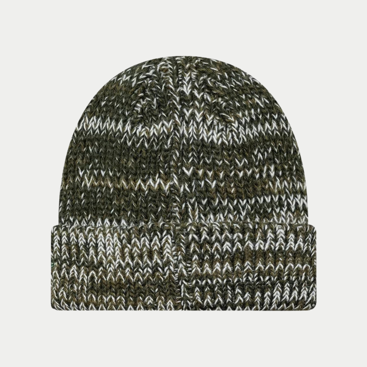 Bonnet New York Yankees Chunky Knit vert foncé, vue de dos sur la grosse maille chinée et le revers