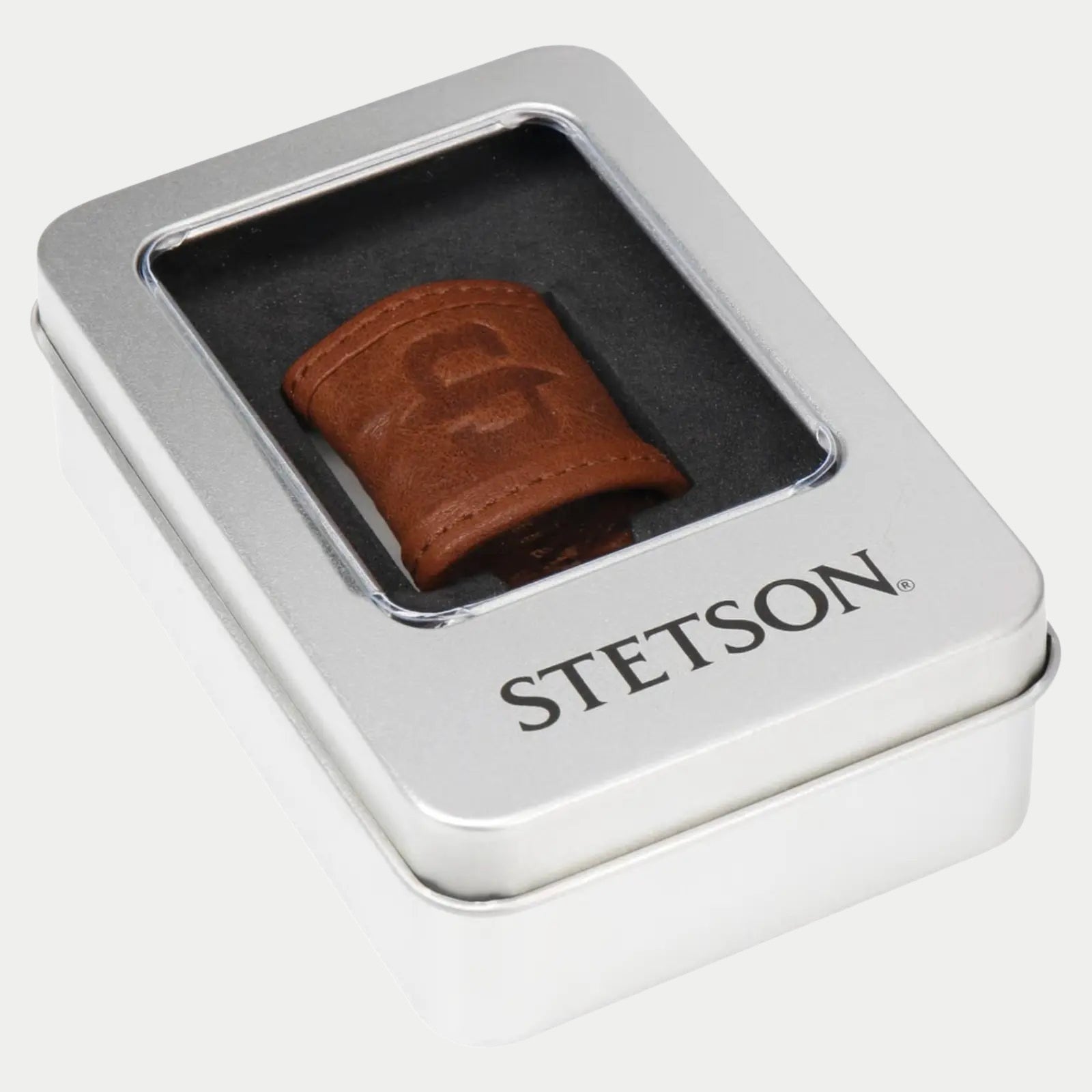 Passant en cuir Stetson livré dans son coffret métal cadeau