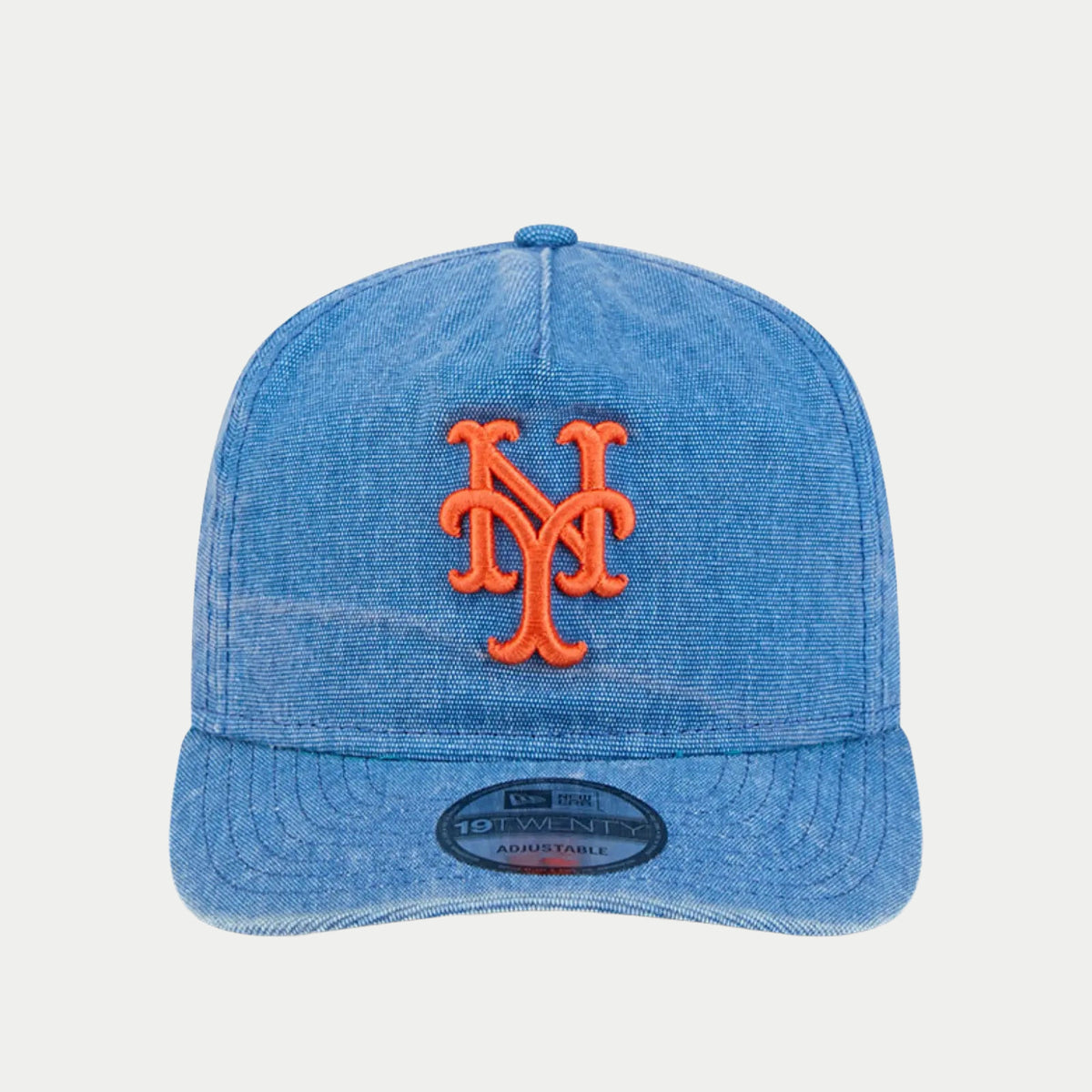 Casquette 19Twenty 1920 Classic bleue de face, calotte souple et logo NY orange centré au-dessus de la visière