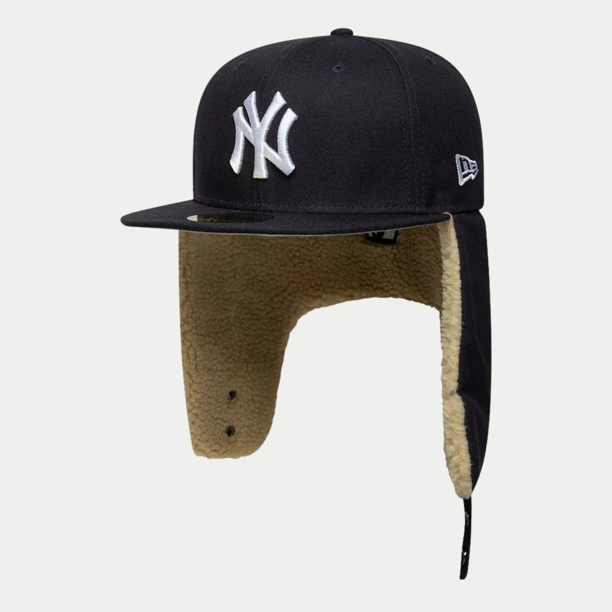 Casquette 59Fifty Dogear Yankees Bleu Marine New Era - trois-quarts avec New Era Flag brodé, oreillettes rabattues