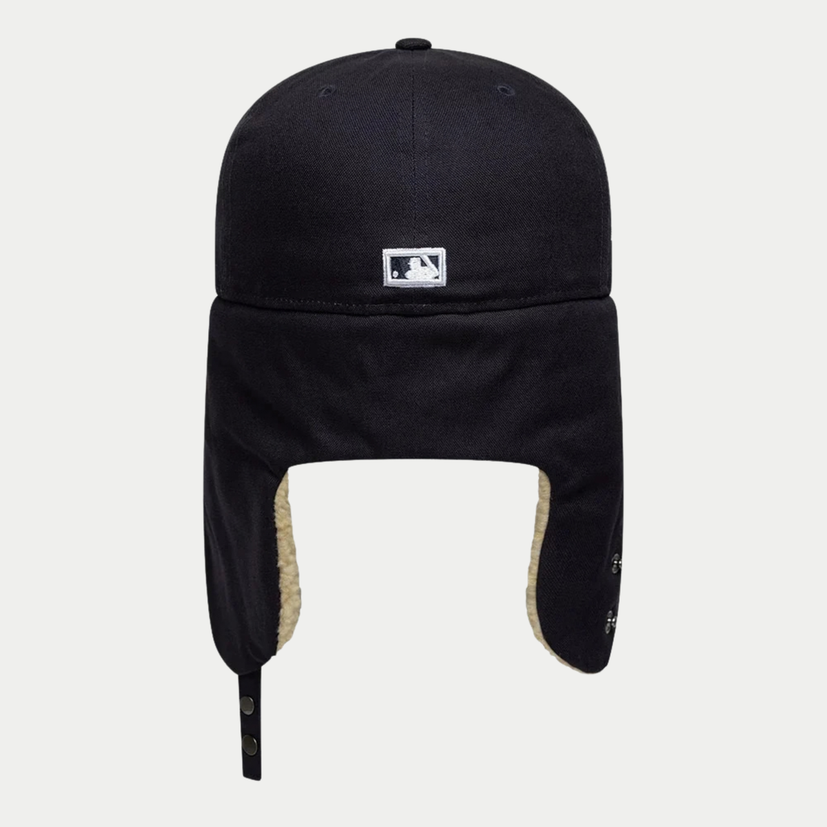 Casquette 59Fifty Dogear Yankees Bleu Marine New Era - vue de dos, logo MLB brodé et oreillettes rabattues à pressions