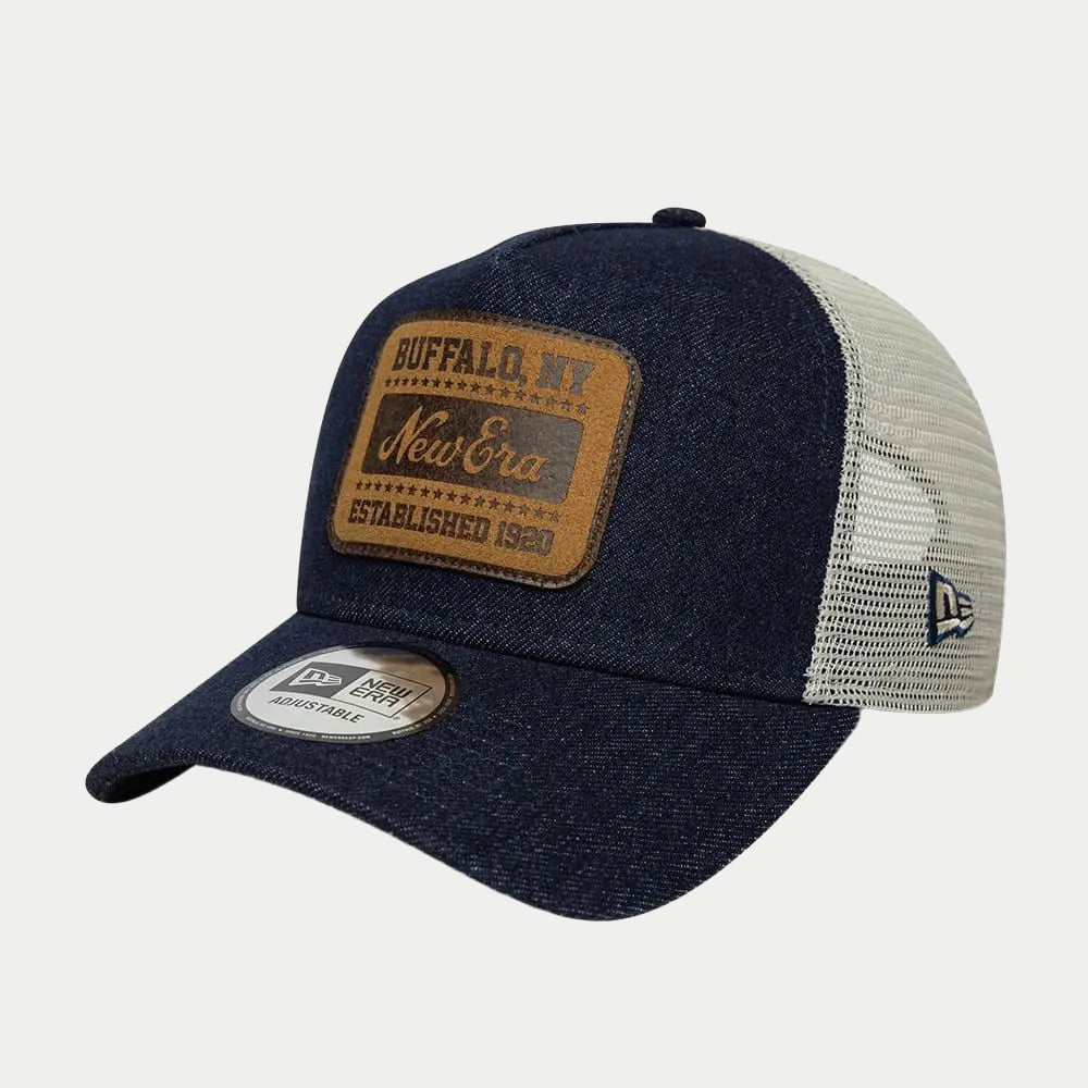 Casquette 9FORTY A-Frame Trucker New Era Patch Denim - Bleu Foncé - New Era