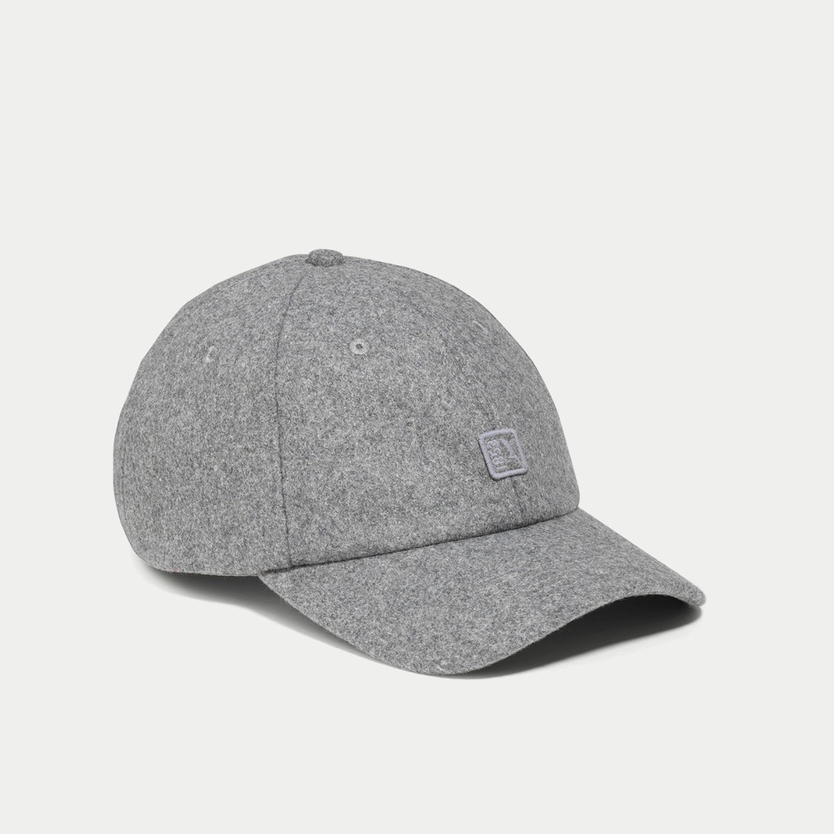 Casquette Aigle en flanelle grise chinée, badge Aigle sur le côté