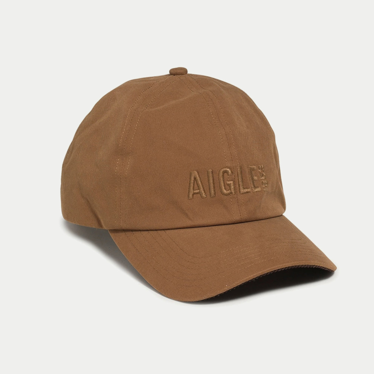 Casquette Aigle en toile marron clair, logo Aigle brodé ton sur ton