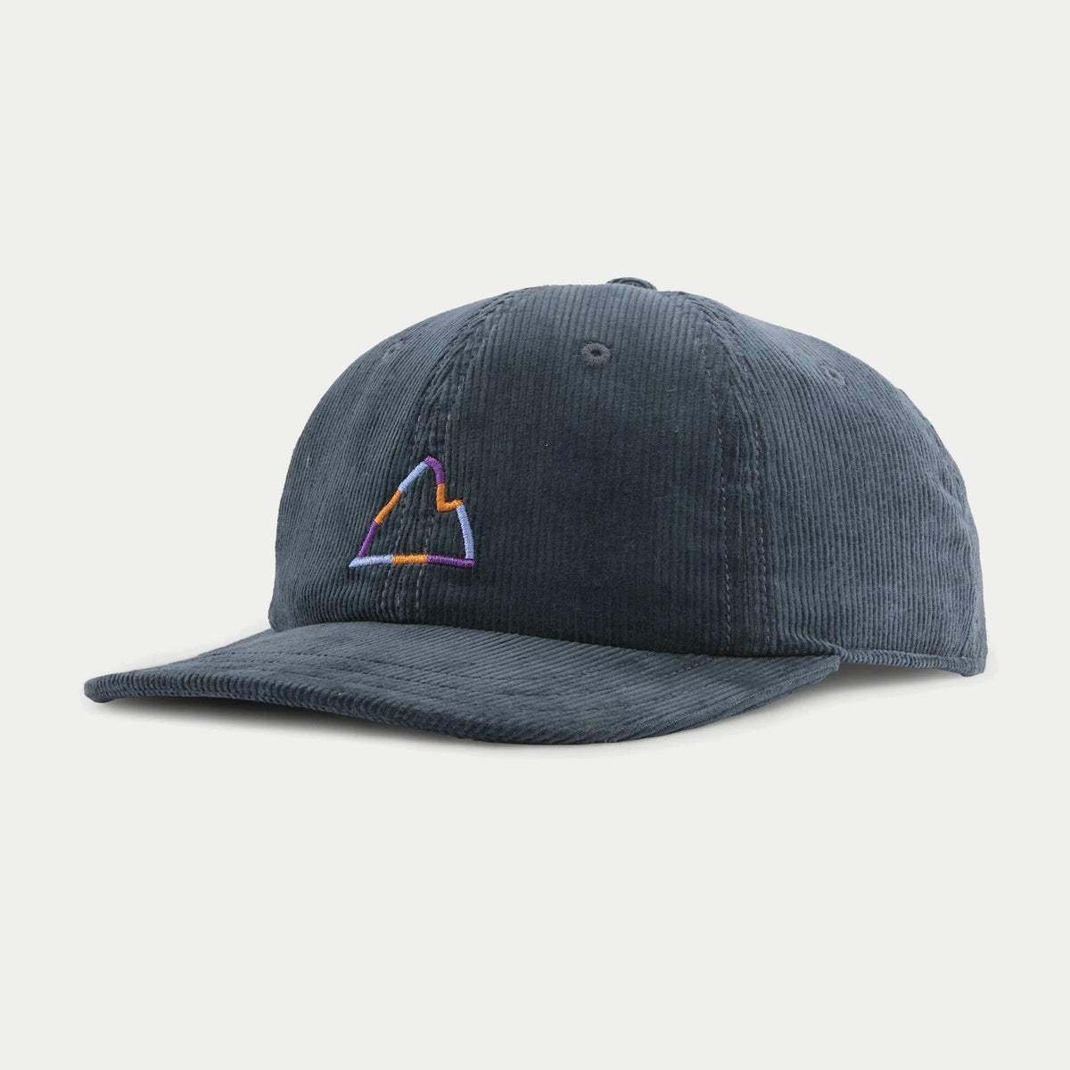 Casquette Corduroy Patagonia Summit Blue - profil, massif Fitz Roy brodé
