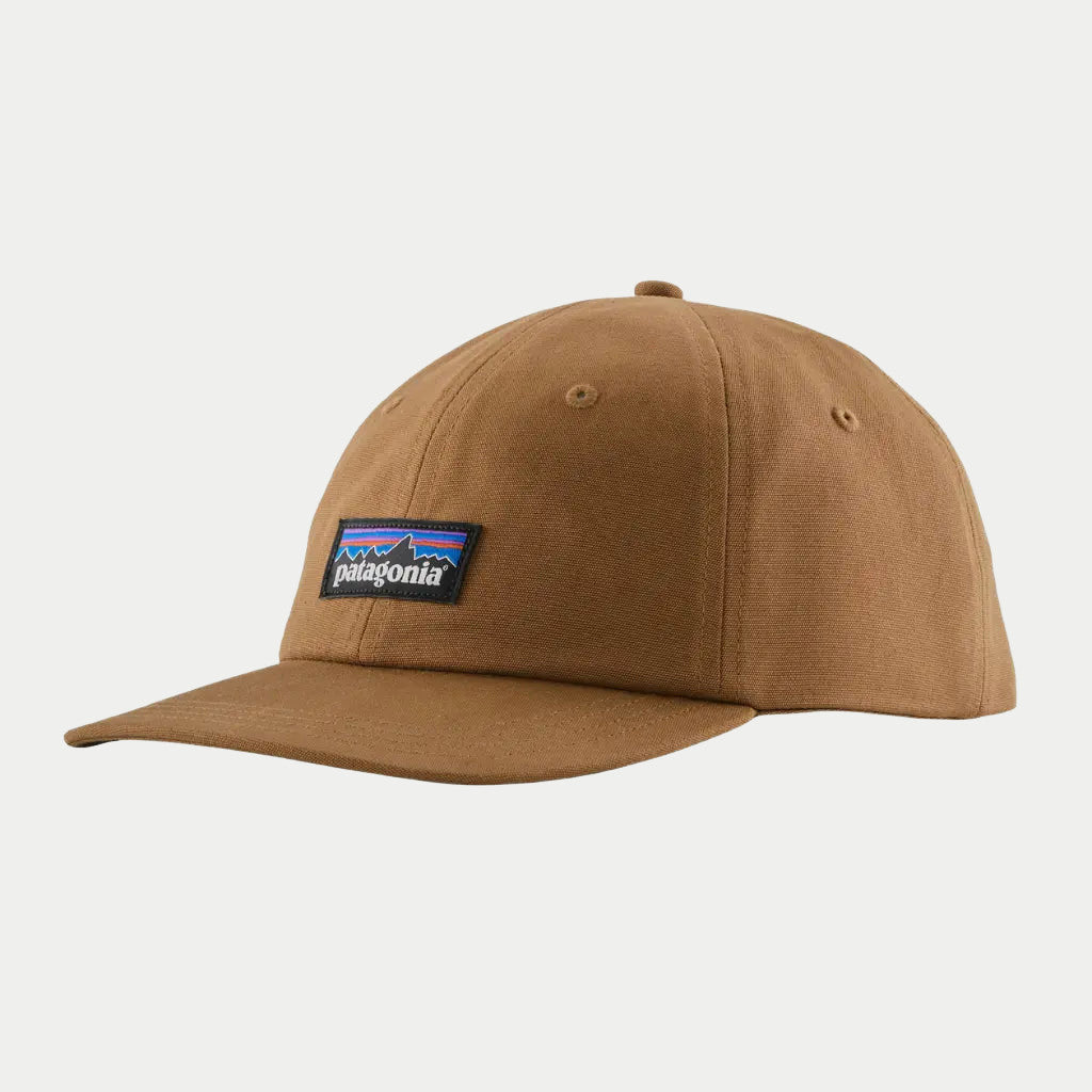 Casquette P-6 Label Trad en toile brun caramel Deer Brown, étiquette P-6 tissée cousue devant