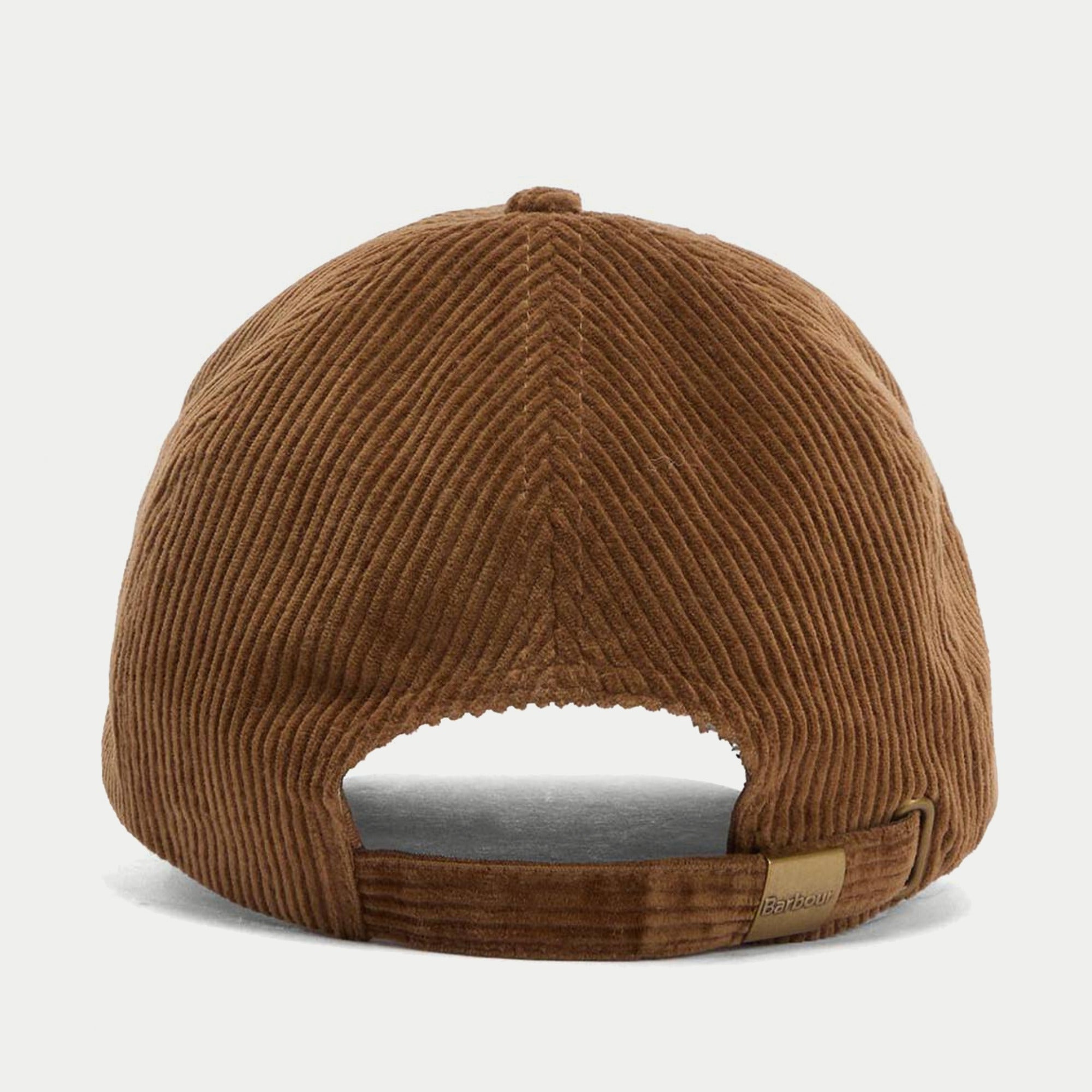 Casquette Preston en velours côtelé camel Barbour - vue de dos, sangle de réglage et boucle
