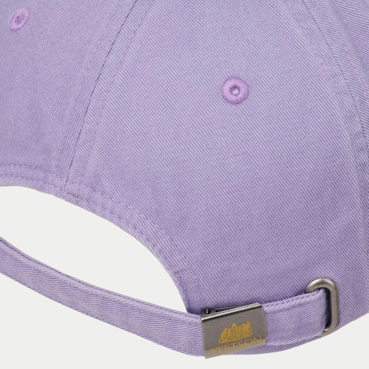 Arrière de la Rector lilas : sangle réglable et boucle métal gravée du logo