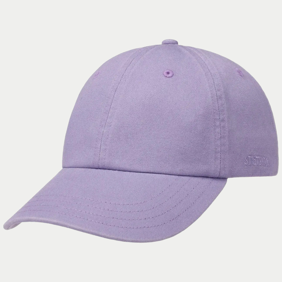 Casquette Rector de profil, coton lilas délavé et calotte souple à visière préformée