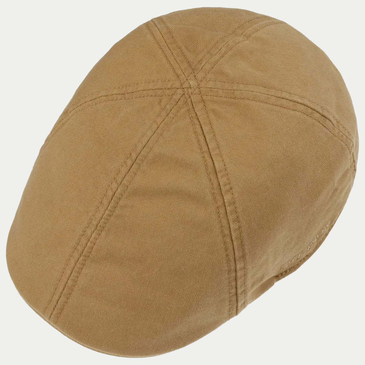 Vue de dessus de la casquette Texas camel, six panneaux assemblés en étoile