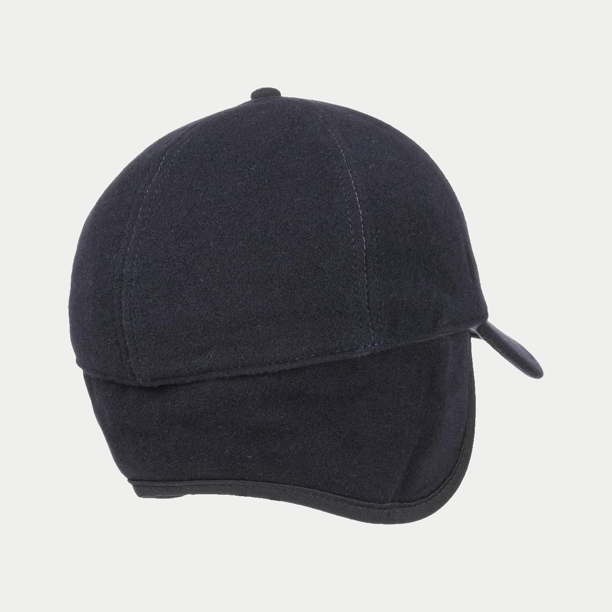 Dos de la casquette Vaby Stetson bleu marine, protège-nuque et cache-oreilles rabattus