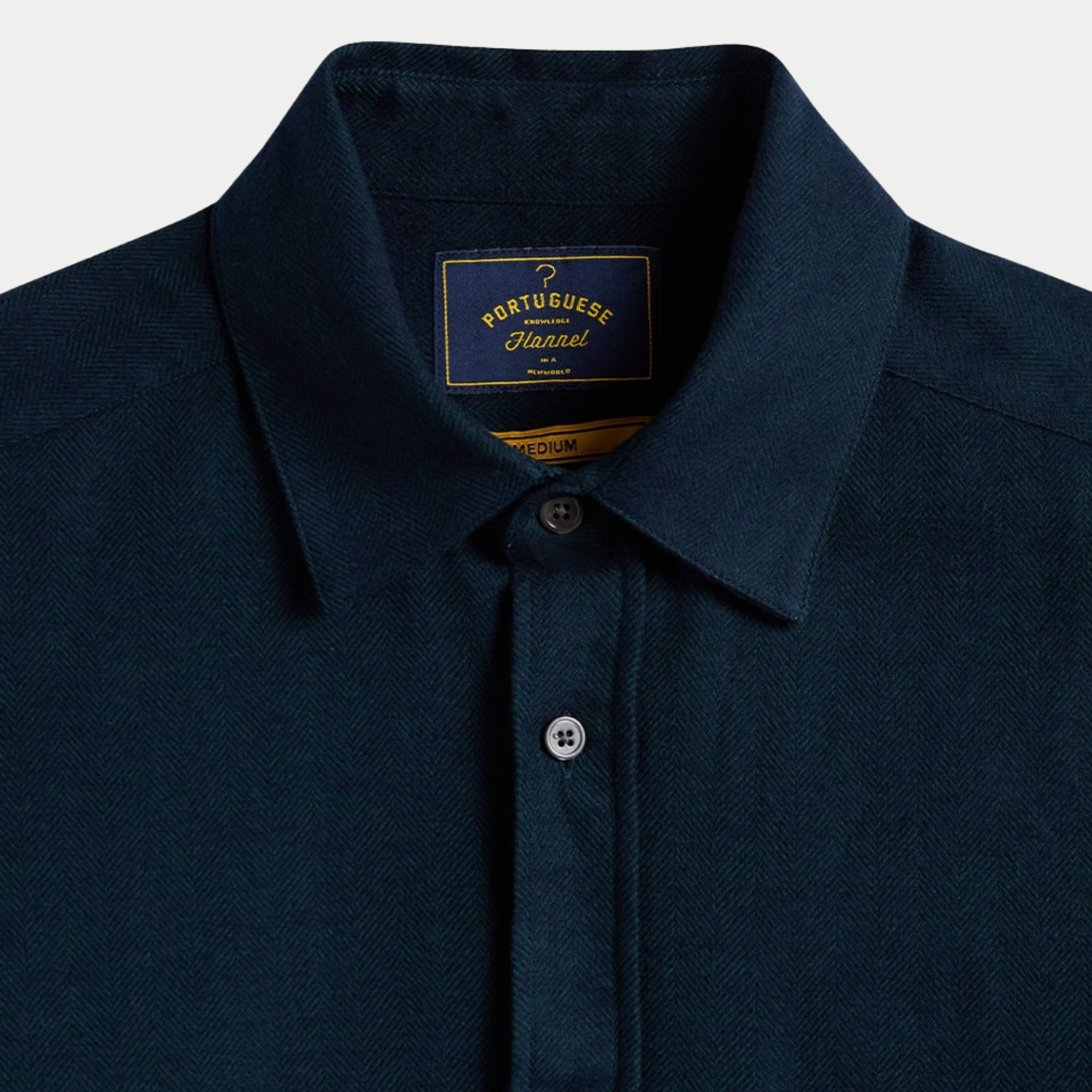 Col classique et étiquette Portuguese Flannel de la chemise Espiga Vert