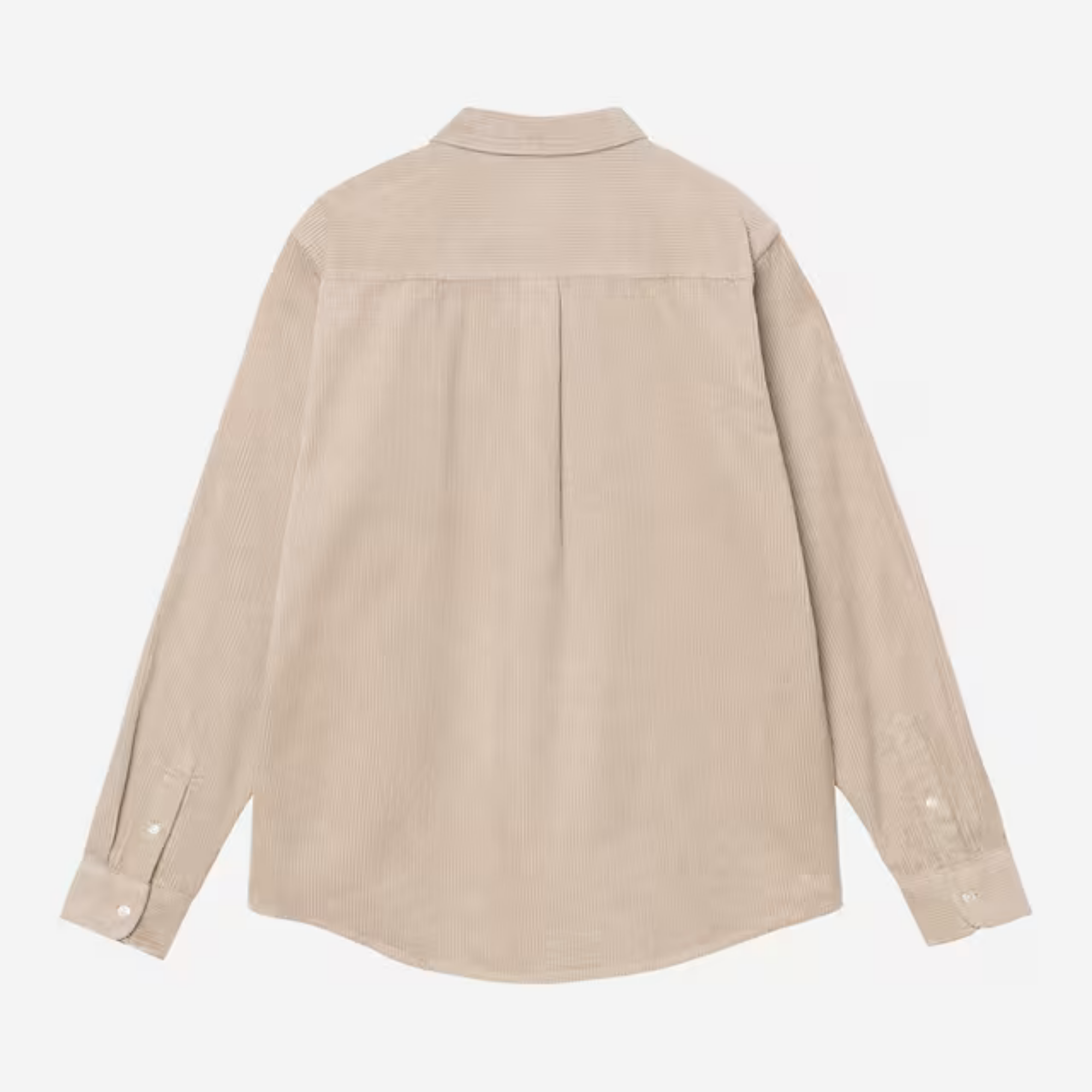Chemise velours côtelé Madison Carhartt WIP beige, dos à plat avec empiècement et pli creux central