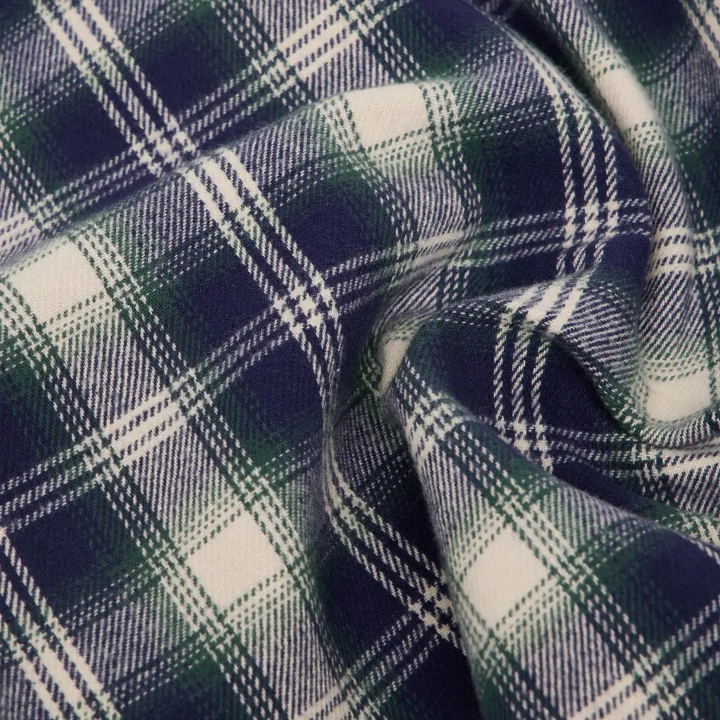 Chemise Works Marine et Vert - Edwin - détail 7