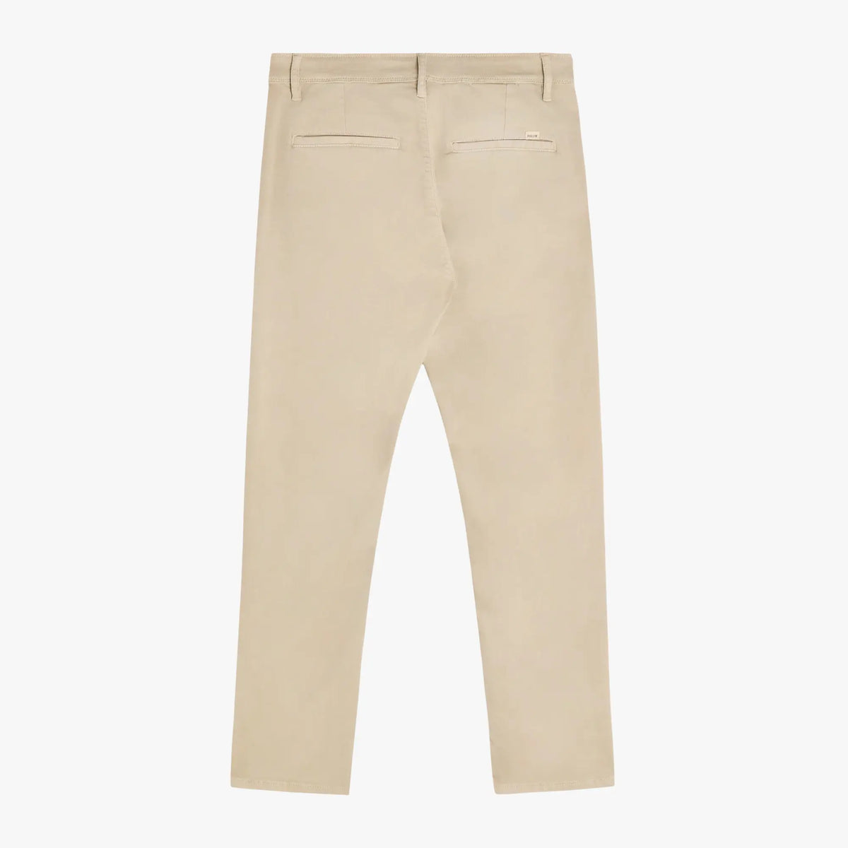 Dos du chino Dening Bonewhite, poches passepoilées et petite étiquette PULLIN sous la ceinture