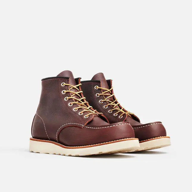 Classic Moc Toe Briar Oil Slick Red Wing - paire de trois-quarts face, semelle crêpe claire