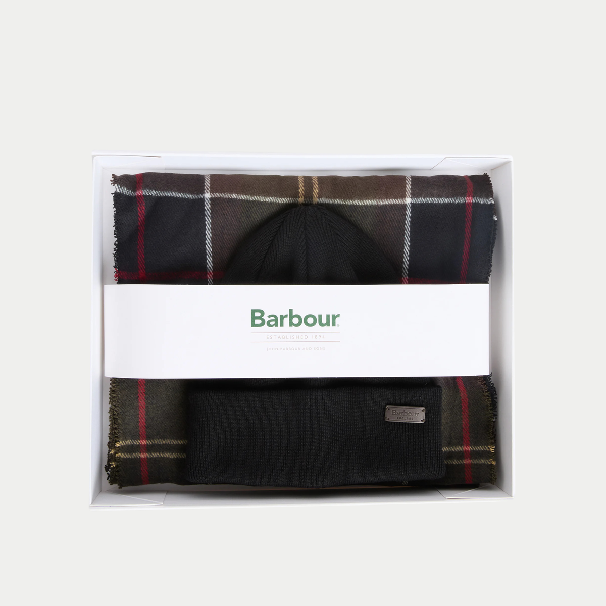 Coffret cadeau Barbour Swinton et Galingale Classic Tartan dans sa boîte