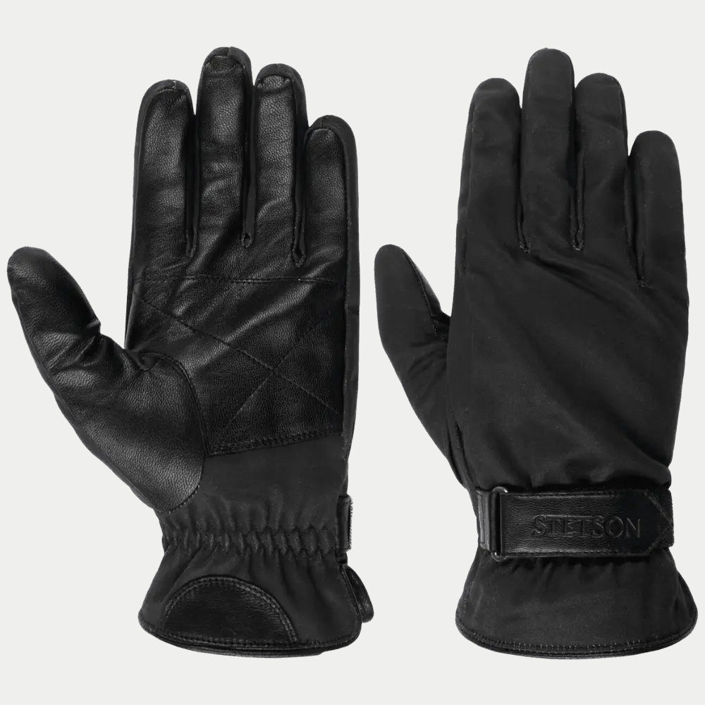 Gants en Cuir Souple Twotone Noir - Stetson