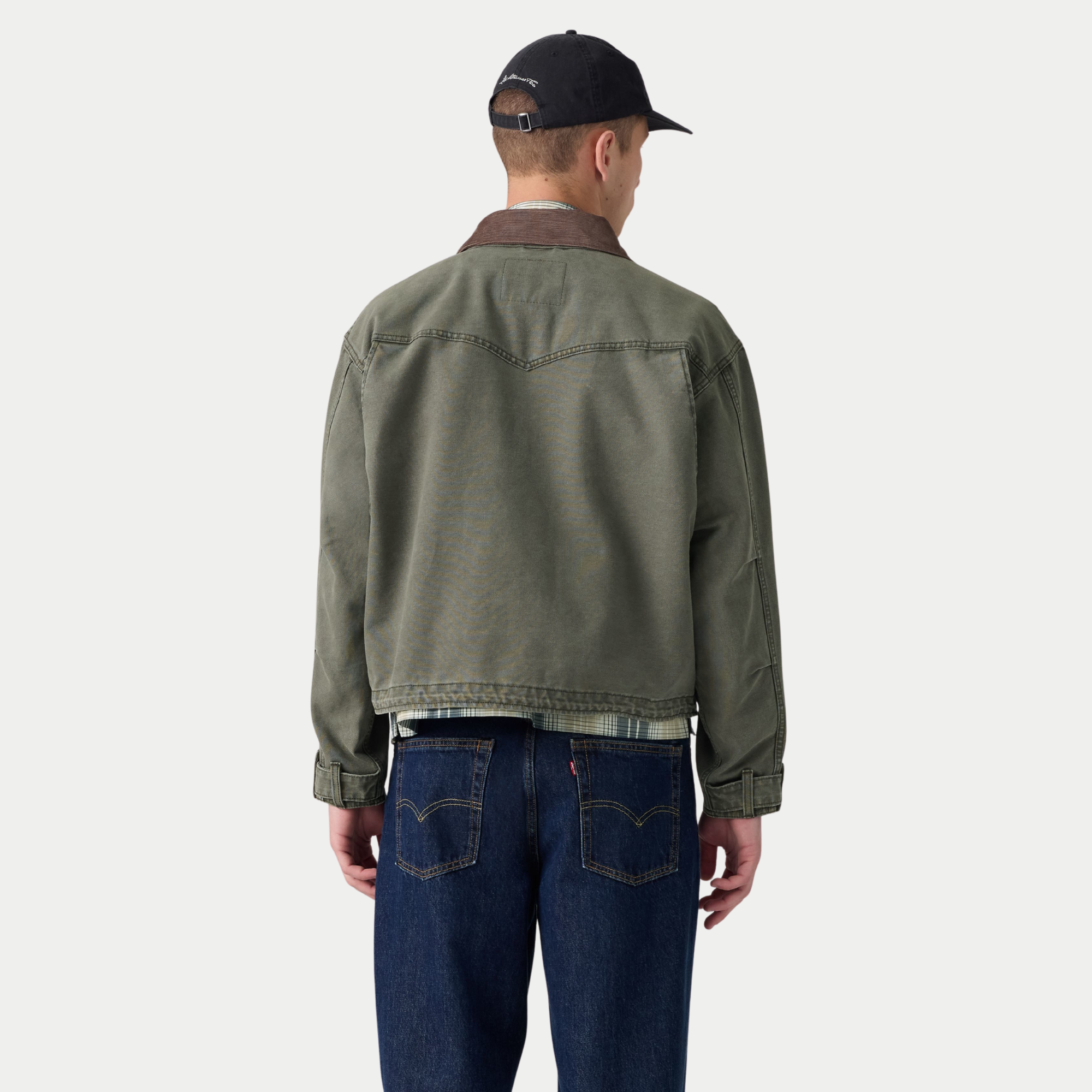 Dos de la veste Hilltop Levi's kaki, empiècement western