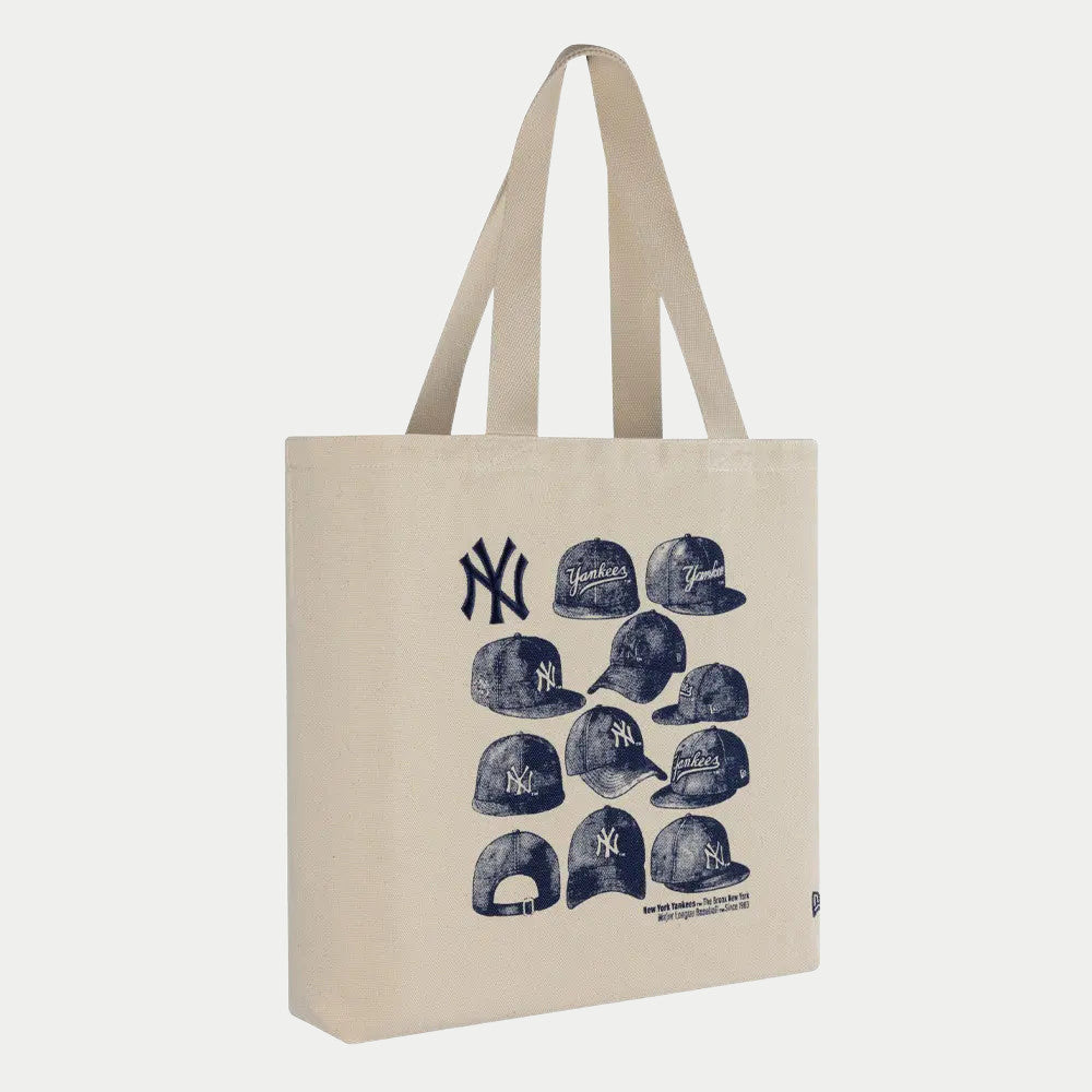 Tote bag de trois quarts, anses beige en sangle et soufflet latéral