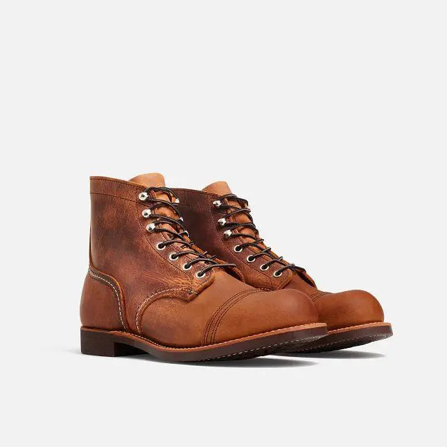 Iron Ranger Copper Rough & Tough Red Wing - paire de trois-quarts, bout renforcé