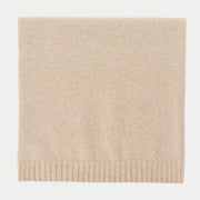 Neck Warmer en laine beige écru chiné, tube souple à bords côtelés, présenté plié à plat.