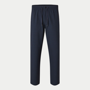 Pantalon Robert Droit Bleu Marine Selected Homme - vue de face à plat, taille élastiquée à cordon et bouton