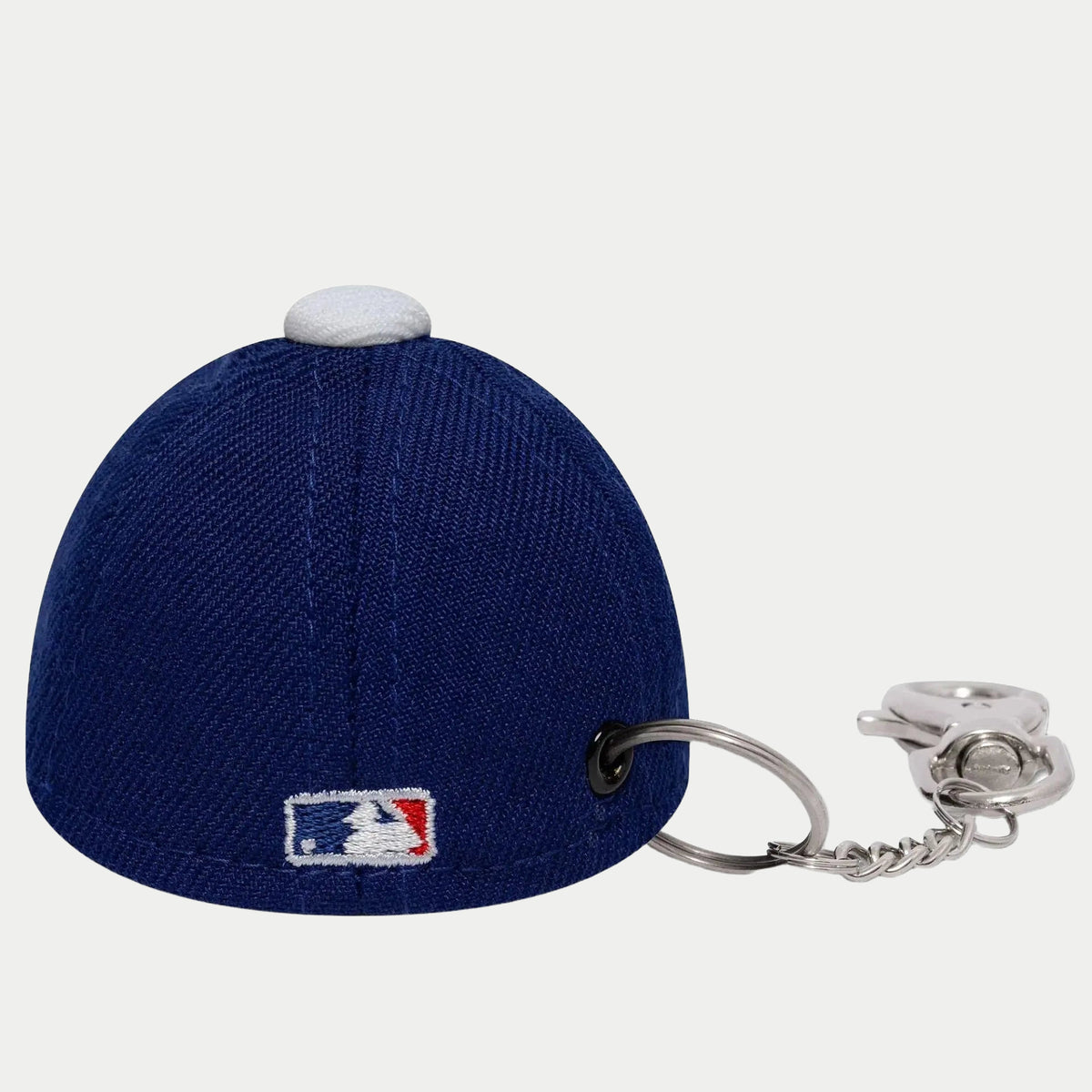 Porte-clés Mini Casquette LA Dodgers New Era - vue de dos, logo MLB brodé et anneau de trousseau
