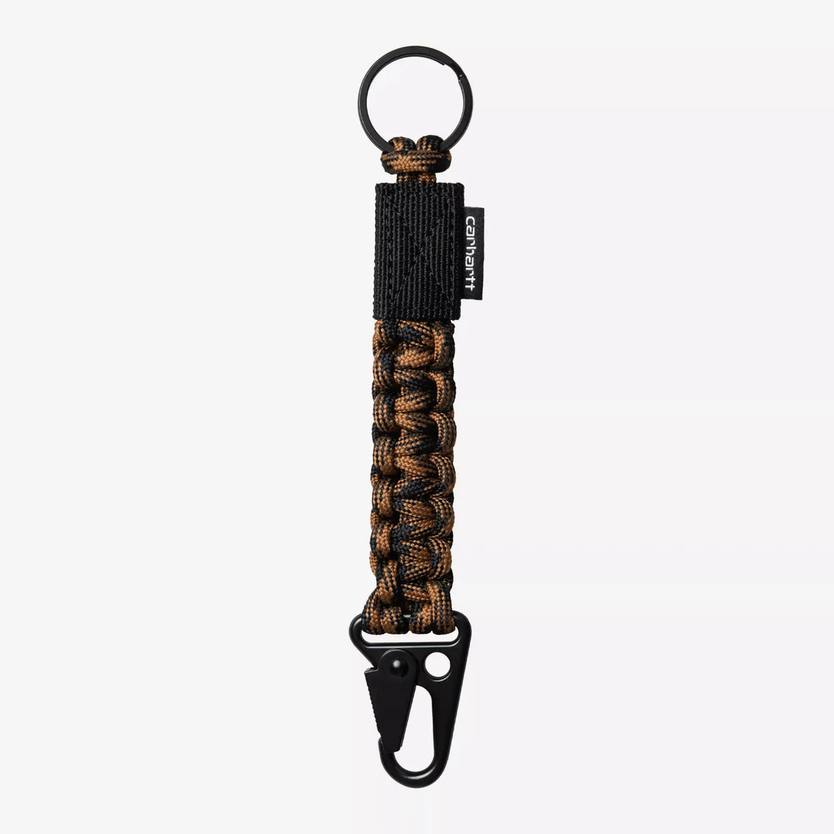Porte-clés Corde Carhartt WIP Hamilton Brown - détail étiquette tissée drapeau